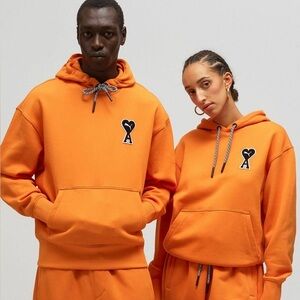 Puma x AMI Collab Orange Hoodie Sweatshirt - M